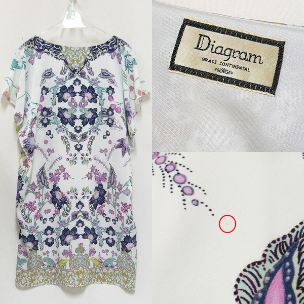 ◎Diagram ダイアグラム 総柄 ミニワンピース チュニック 36 花柄 V