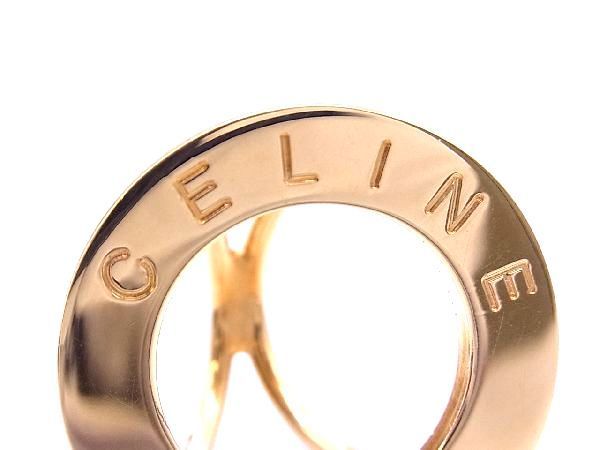 1円 □極美品□ CELINE セリーヌ ロゴ サークル金具 スカーフリング