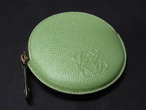 安い，正規品 1円 同様 LOEWE ロエベ アナグラム レザー G金具 コインケース コインパース 小銭入れ レディース ライトグリーン系 X7250Ah(女性用)｜売買されたオークション情報、yahooの商品情報をアーカイブ 女性用