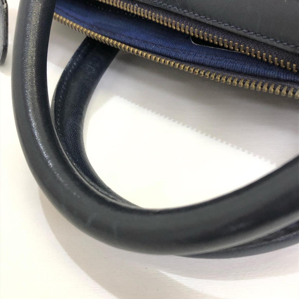 オールド グッチ GG柄 PVC×レザー ハンド ボストン バッグ ネイビー. グッチ GG柄 PVC×レザー ハンド ボストン バッグ ネイビーヴィンテージ