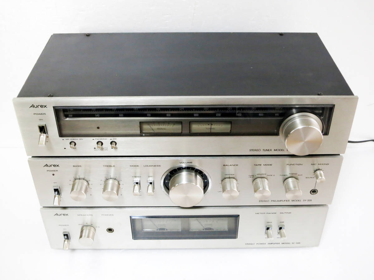 □Aurex プリ＆パワーアンプ+チューナー SY-335 SC-335 ST-335 動作