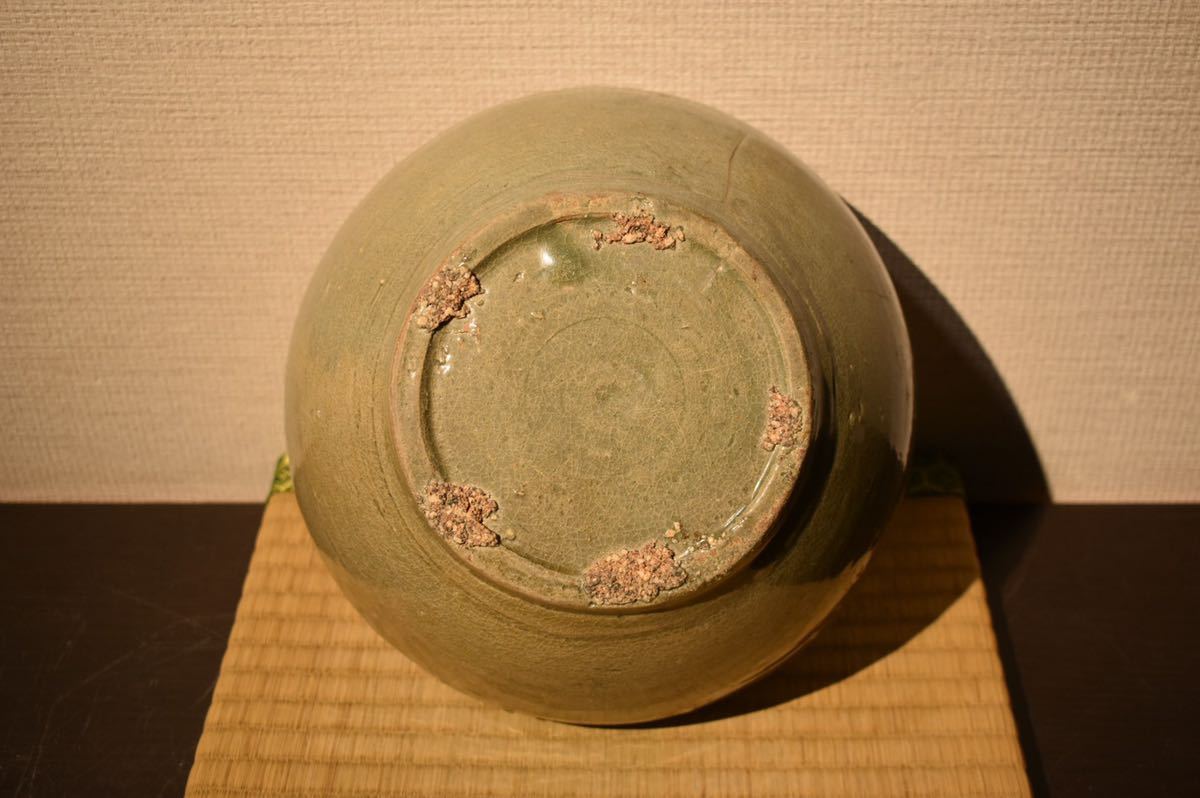 高麗 李朝 花瓶 青磁 ⁄ 高麗青磁 時代 粉青沙器 朝鮮古美術 .