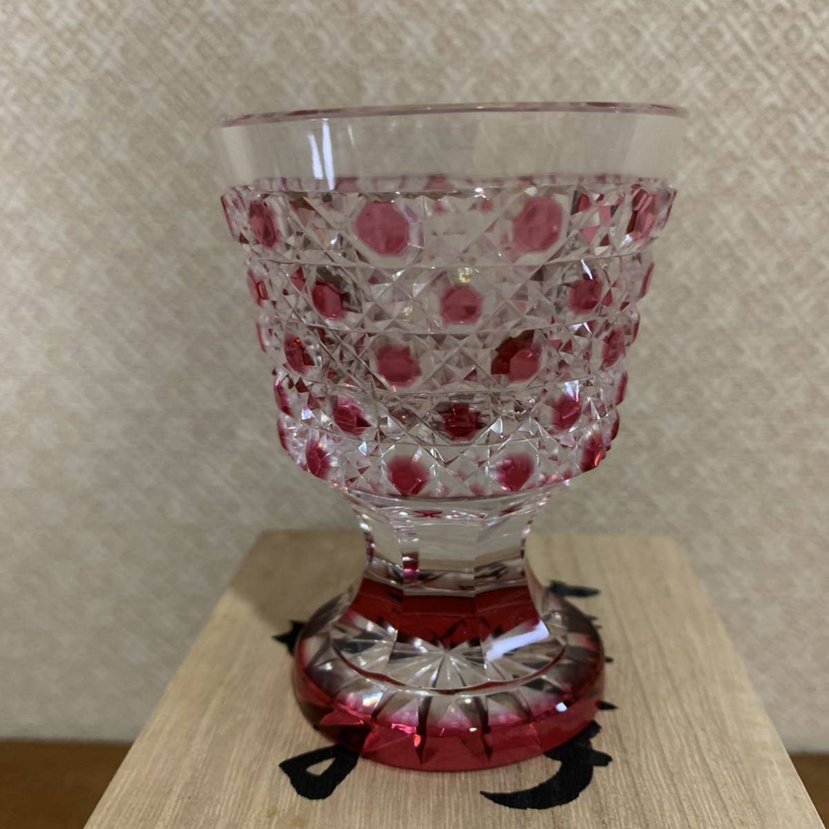 ガラス 超希少品☆ 阪本光男 薩摩切子 高杯 ゴブレット（切子