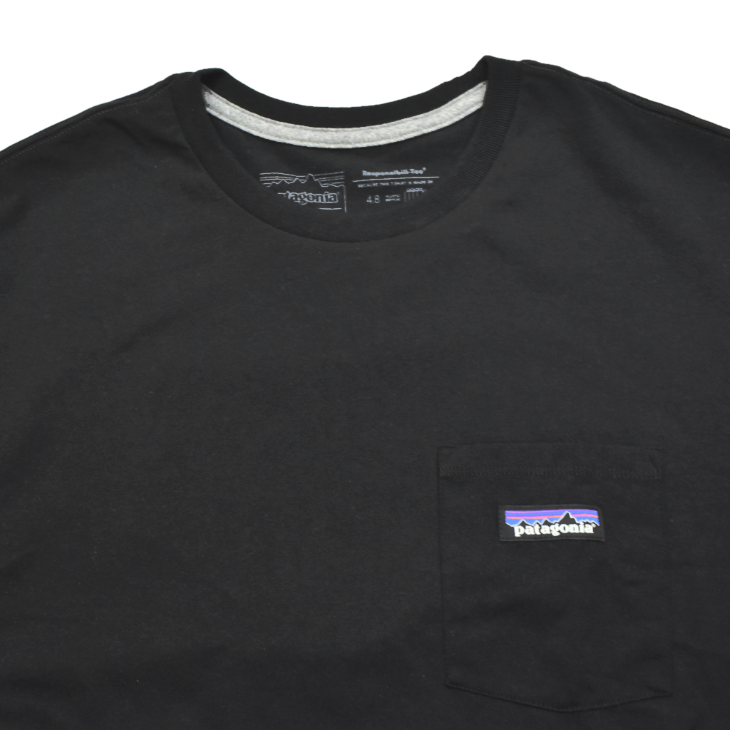 美品 SP21 patagonia パタゴニア P6ラベル ポケット Tシャツ ポケT 黒