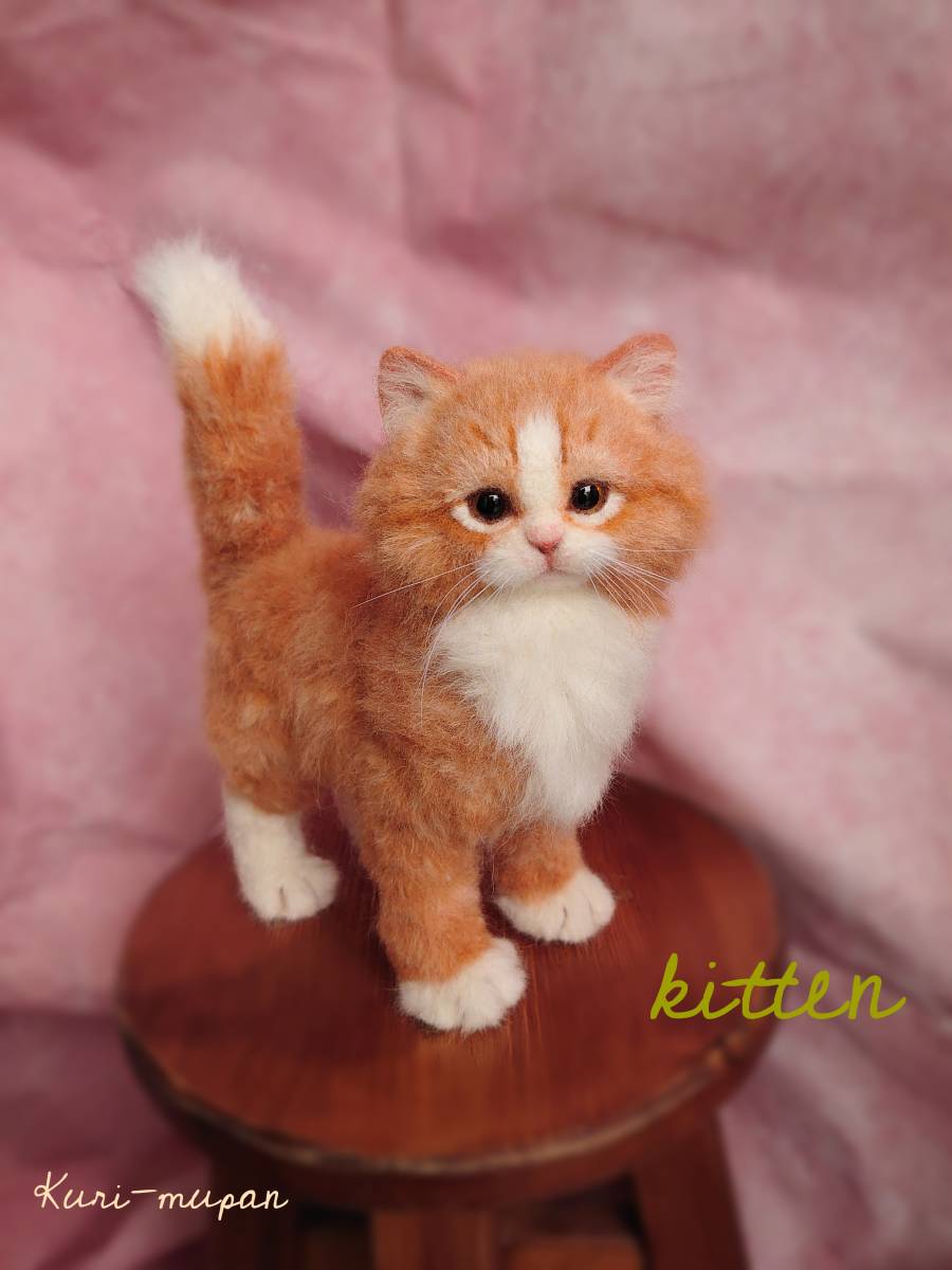 Kuri Mupan 羊毛フェルト ハンドメイド 子猫 長毛種 レッド オレンジ ホワイト 猫 ねこ Cat 羊毛フェルト 売買されたオークション情報 Yahooの商品情報をアーカイブ公開 オークファン Aucfan Com