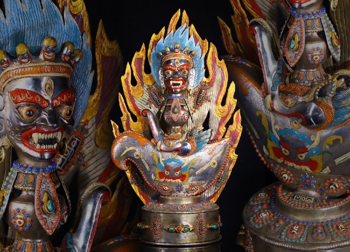 中国古玩古銅塗金歓喜仏清時代仏像Z1221 303