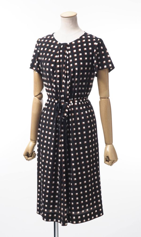 マッキントッシュロンドン ロングワンピース 欲しけれ 半袖 リボン付き 