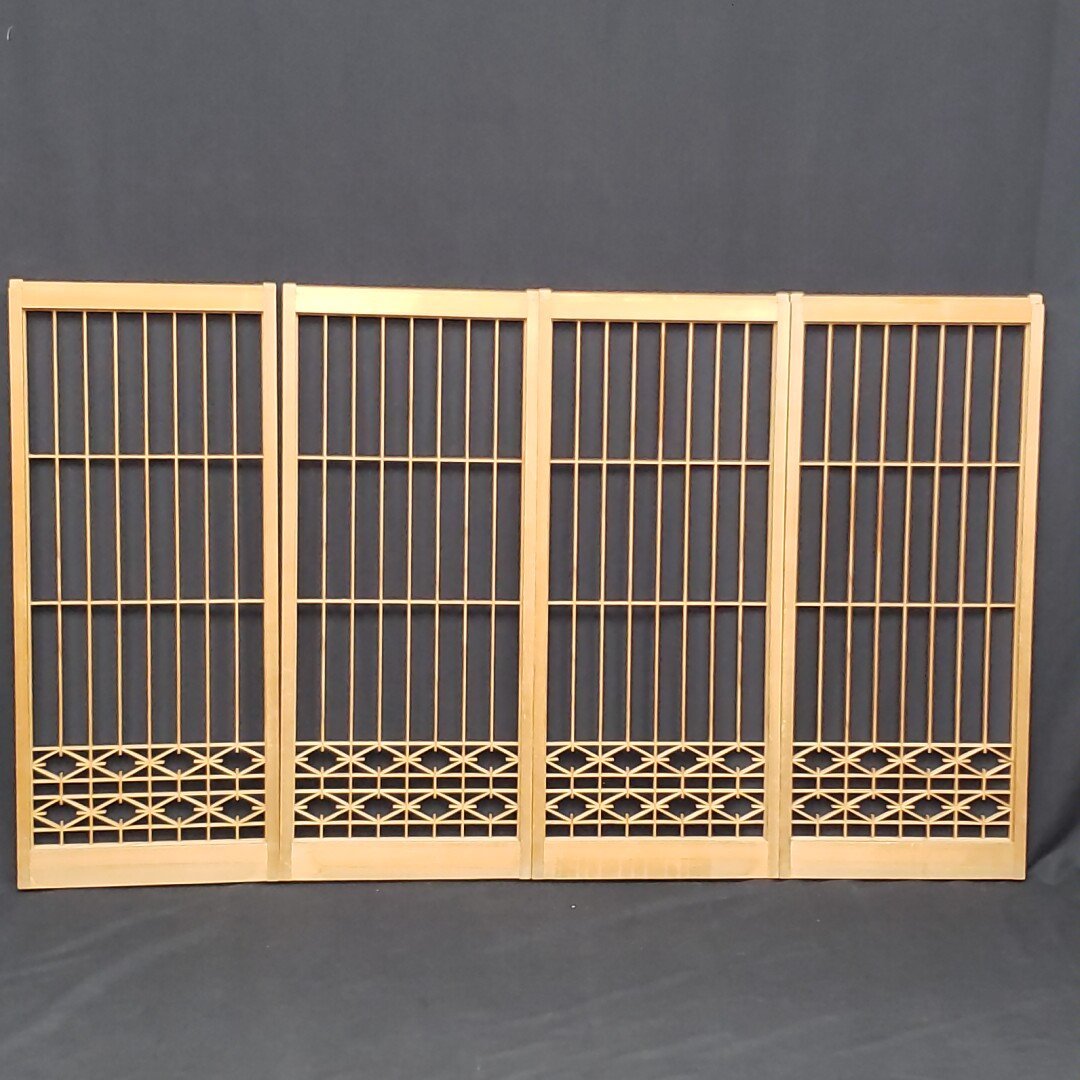 欄間 組子細工 建具 古民家 4枚セット 2025年最新Yahoo!オークション -組