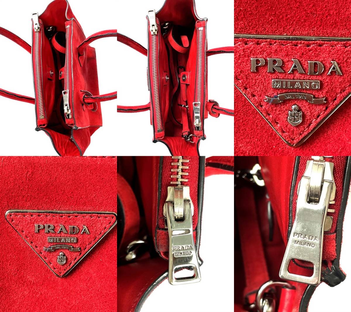 定価30万 ギャラ付き PRADA プラダ プレート ロゴ ワインレッド 