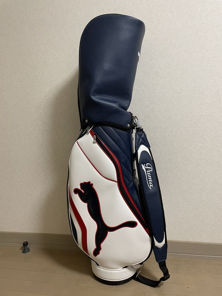 PUMA プーマ 軽量スポーツモデル キャディバッグ 紺×白×赤×黒 中古品