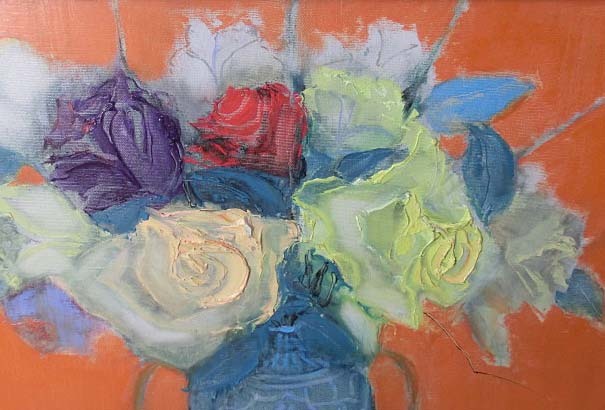 絵画買取・販売の小竹美術 荒船利雄「ばら」油絵・SM 平沢喜之助「薔薇