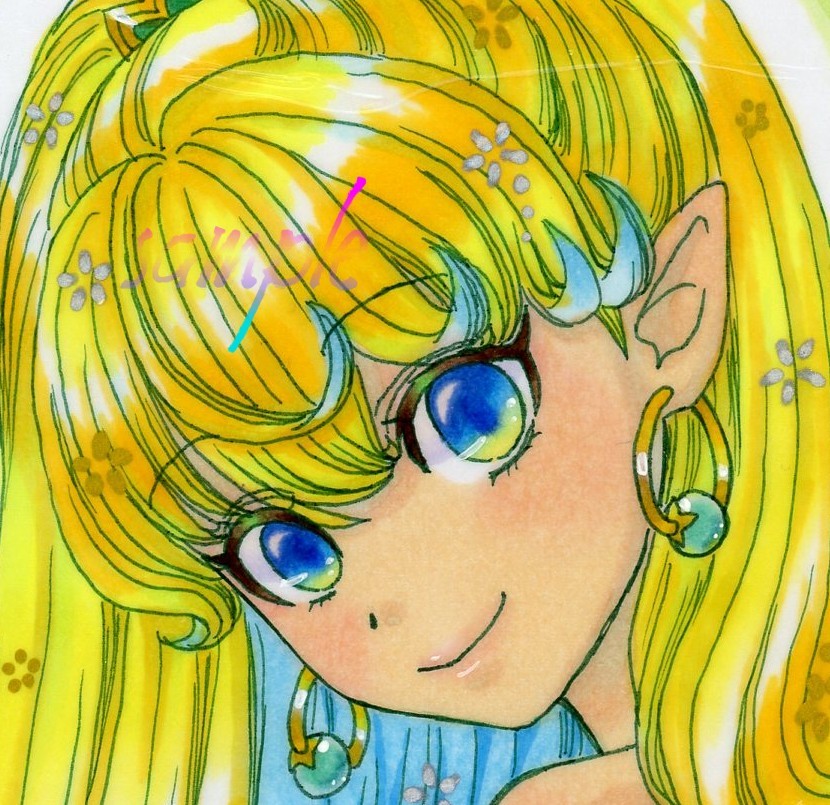 自作手描きイラスト 色紙18㎝×21㎝ 聖剣伝説2 プリム(手描きイラスト