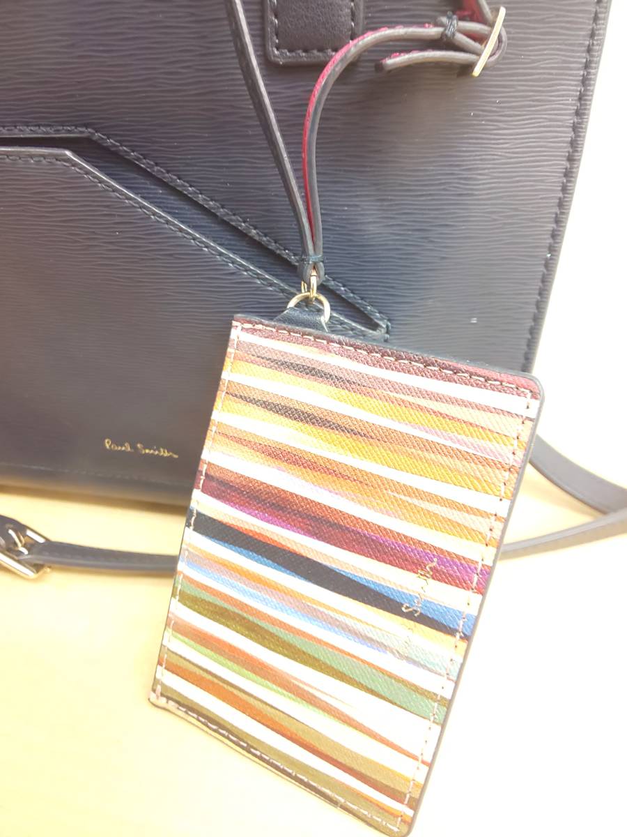 お買い得，100%新品 35778◆Paul Smith ポールスミス 2WAY レザー ハンドバッグ ショルダーバッグ レディース 定期入れ