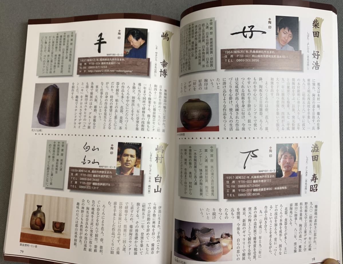 備前焼作家 窯元名鑑 西川政美 原田拾六 藤原陶臣 森風来 陶山 花房秀