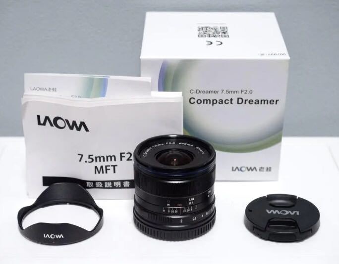 ★極美品/箱付★ LAOWA 7.5mm f2 MFT BK マイクロフォーサーズ 7.5mm LAOWA MFT 極美品LAOWA F2（マイクロフォーサーズ用） マイクロフォー