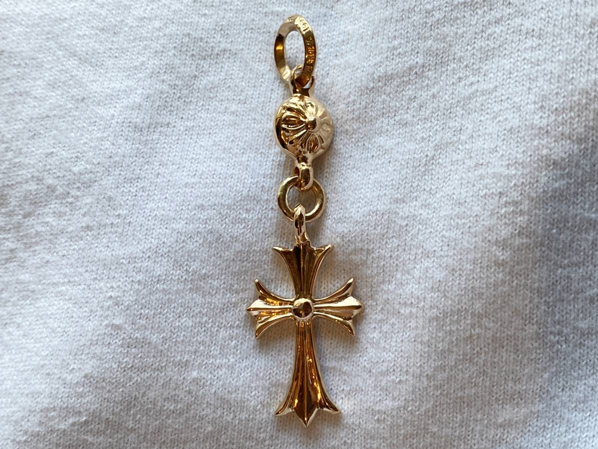 CHROME HEARTS 22k ワンボール タイニー クロス チャーム 1Pダイヤ 