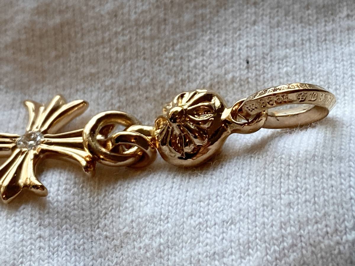 CHROME HEARTS 22k ワンボール タイニー クロス チャーム 1Pダイヤ 