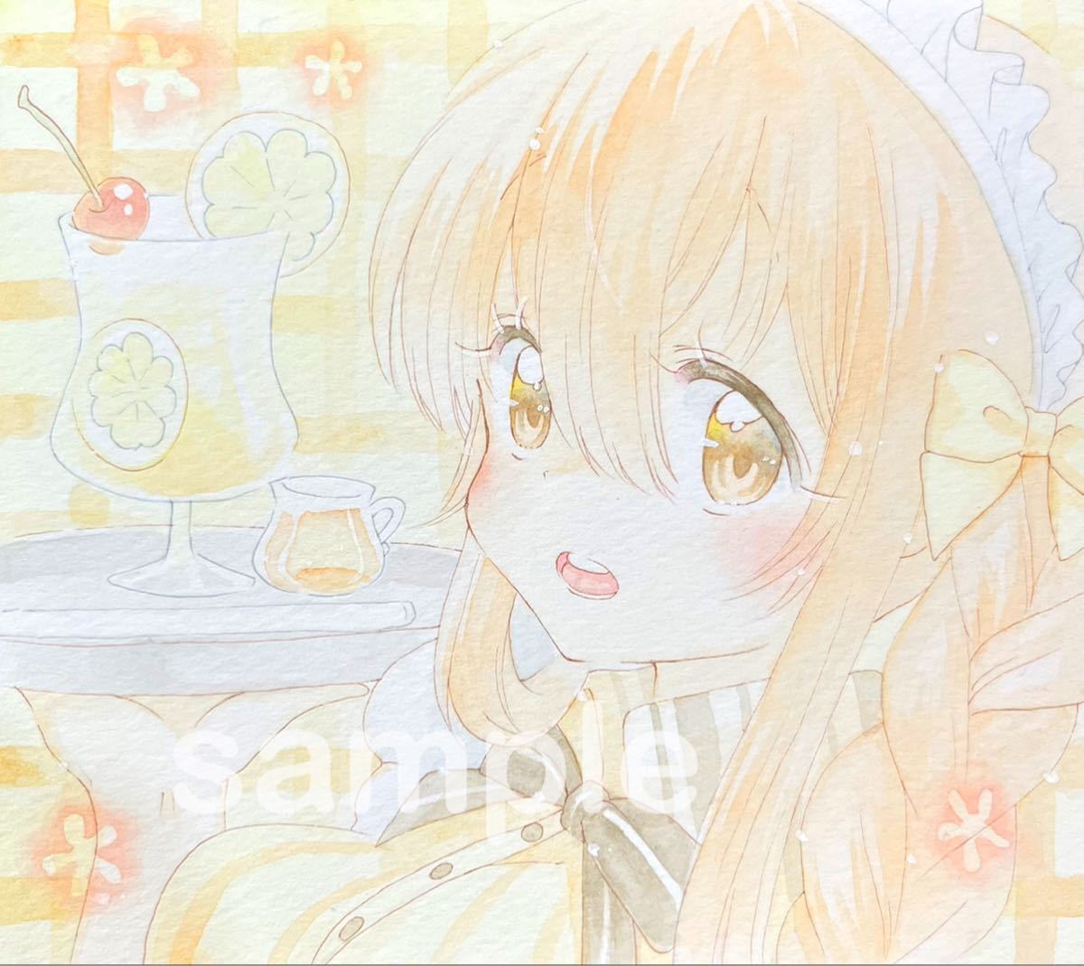 手描きイラスト 色紙 オリジナル 上空美羽 みつばのレモンスカッシュ 手描きイラスト 売買されたオークション情報 Yahooの商品情報をアーカイブ公開 オークファン Aucfan Com