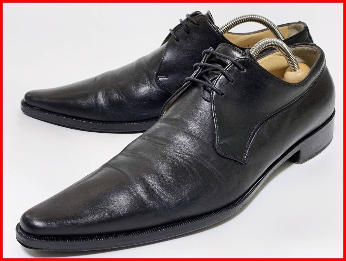 即決 DOLCE&GABBANA ドルチェ＆ガッバーナ 6≒25cm相当 プレーントゥ メンズ 黒 ブラック ビジネス カジュアル 本革 本皮 レザー C