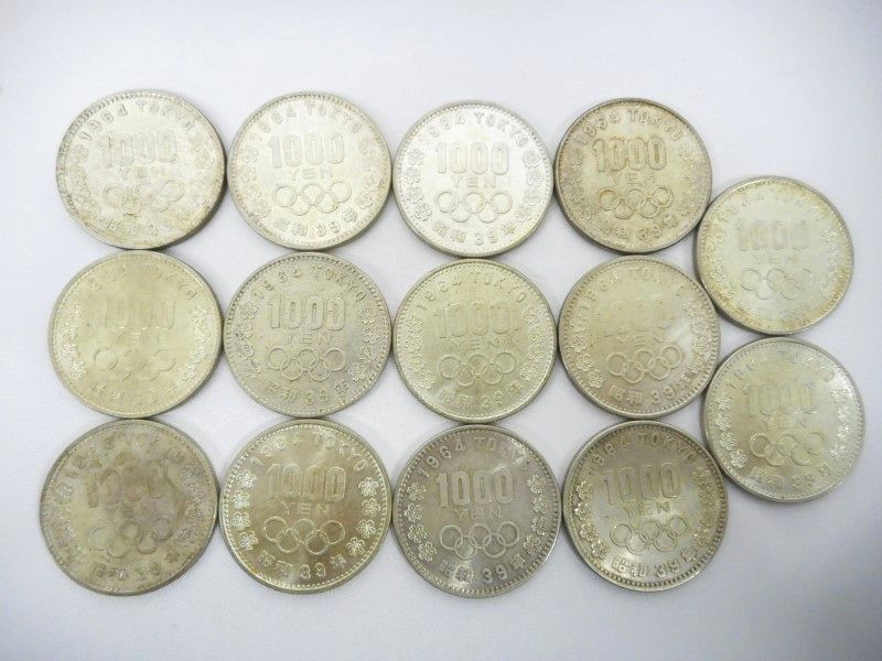  １０００円銀貨 東京オリンピック １９６４年 １４枚セット まとめて K-070(昭和)｜売買されたオークション情報、yahooの商品情報をアーカイブ公開 - オークファン 記念硬貨