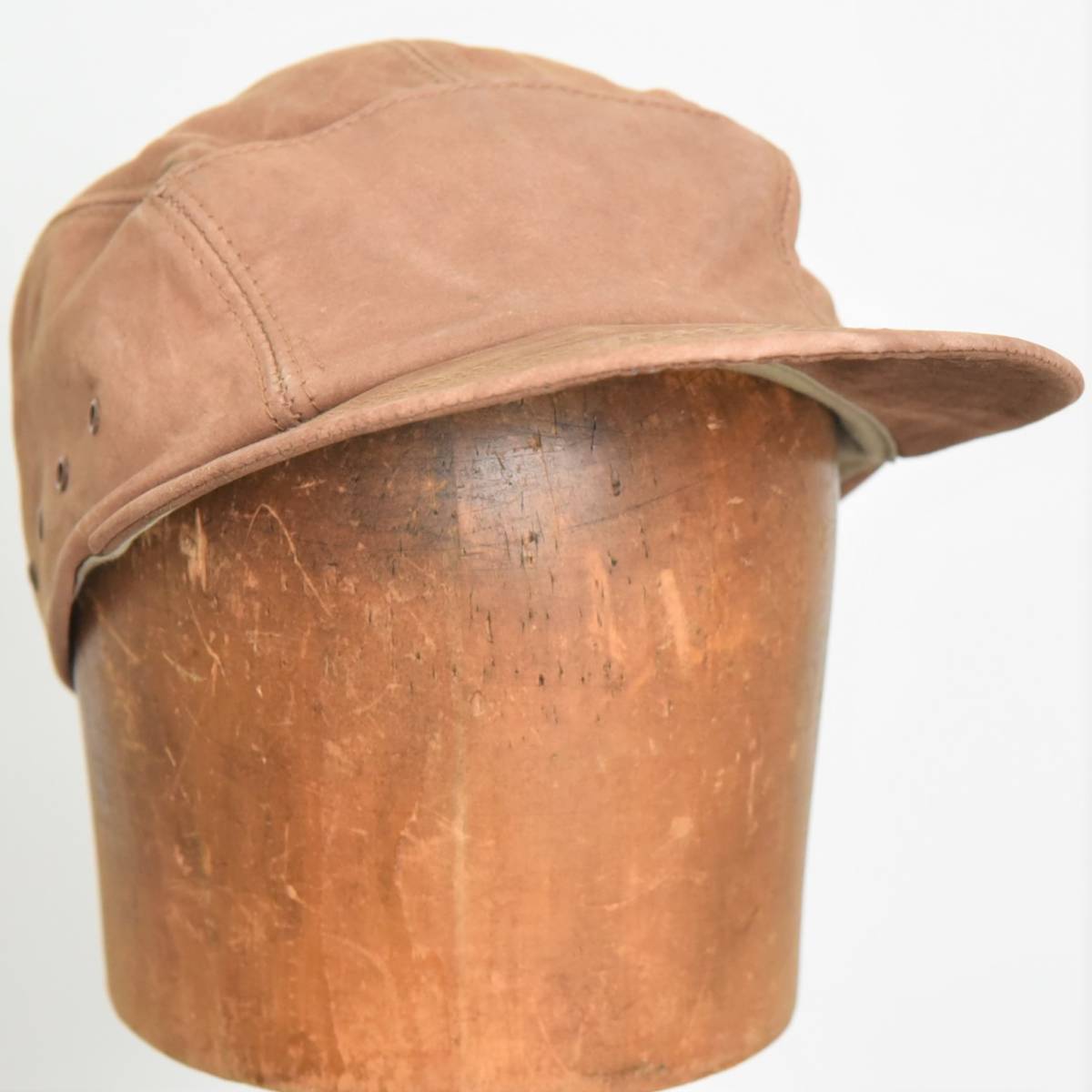 良好！ 80s L.L.Bean スエード レザー 5パネル ロングビル キャップ 