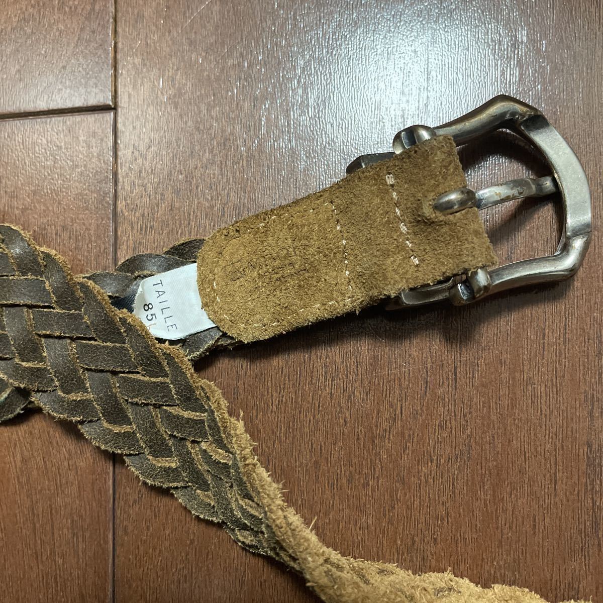 アンボワーズ スウェードメッシュベルト 85 ベージュブラウン AMBOISE