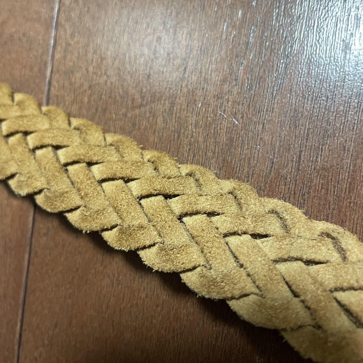 アンボワーズ スウェードメッシュベルト 85 ベージュブラウン AMBOISE