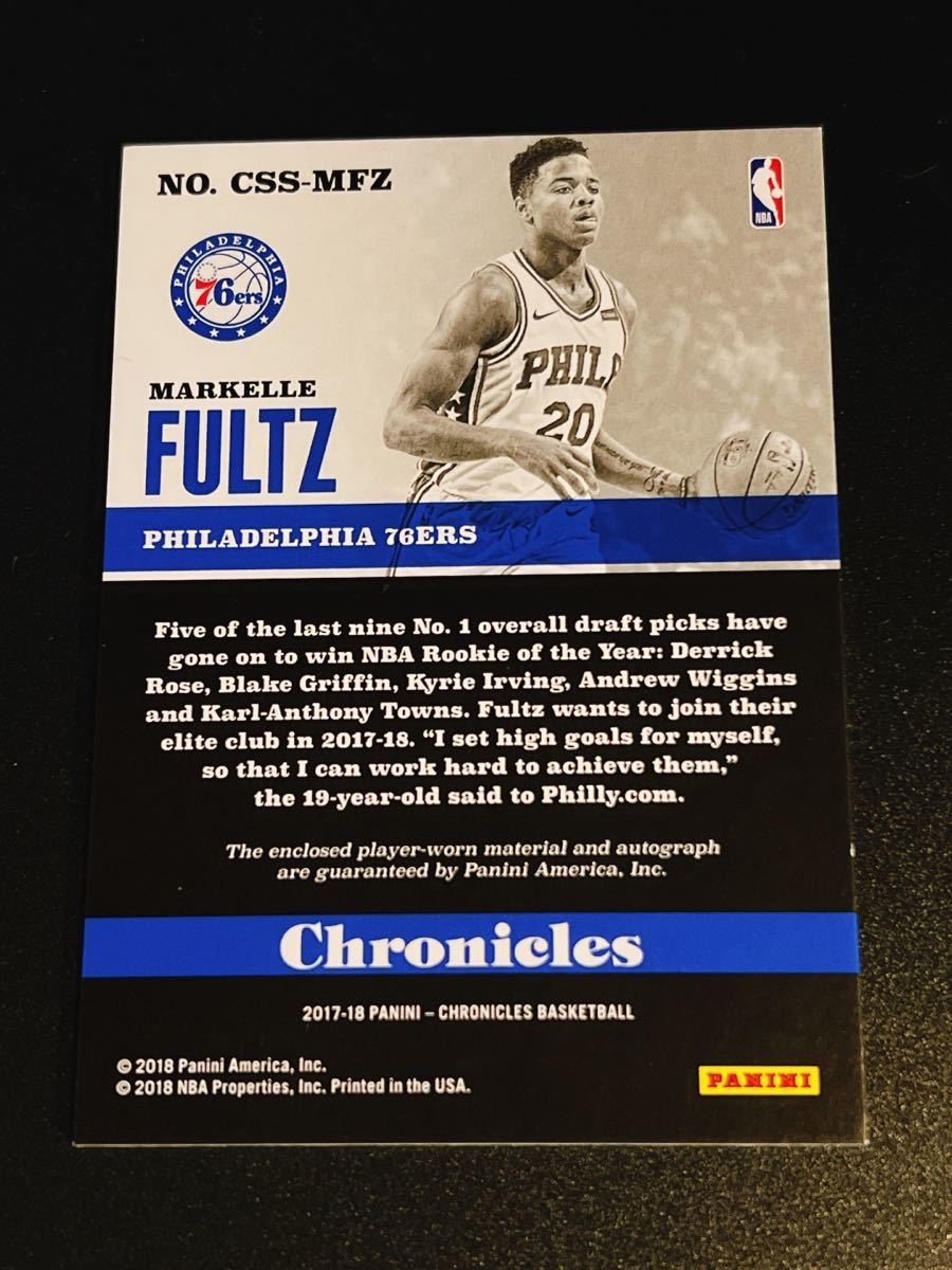 RC auto memorabilia 【Markelle Fultz】 30/199 マーケルフルツ ドラ1 