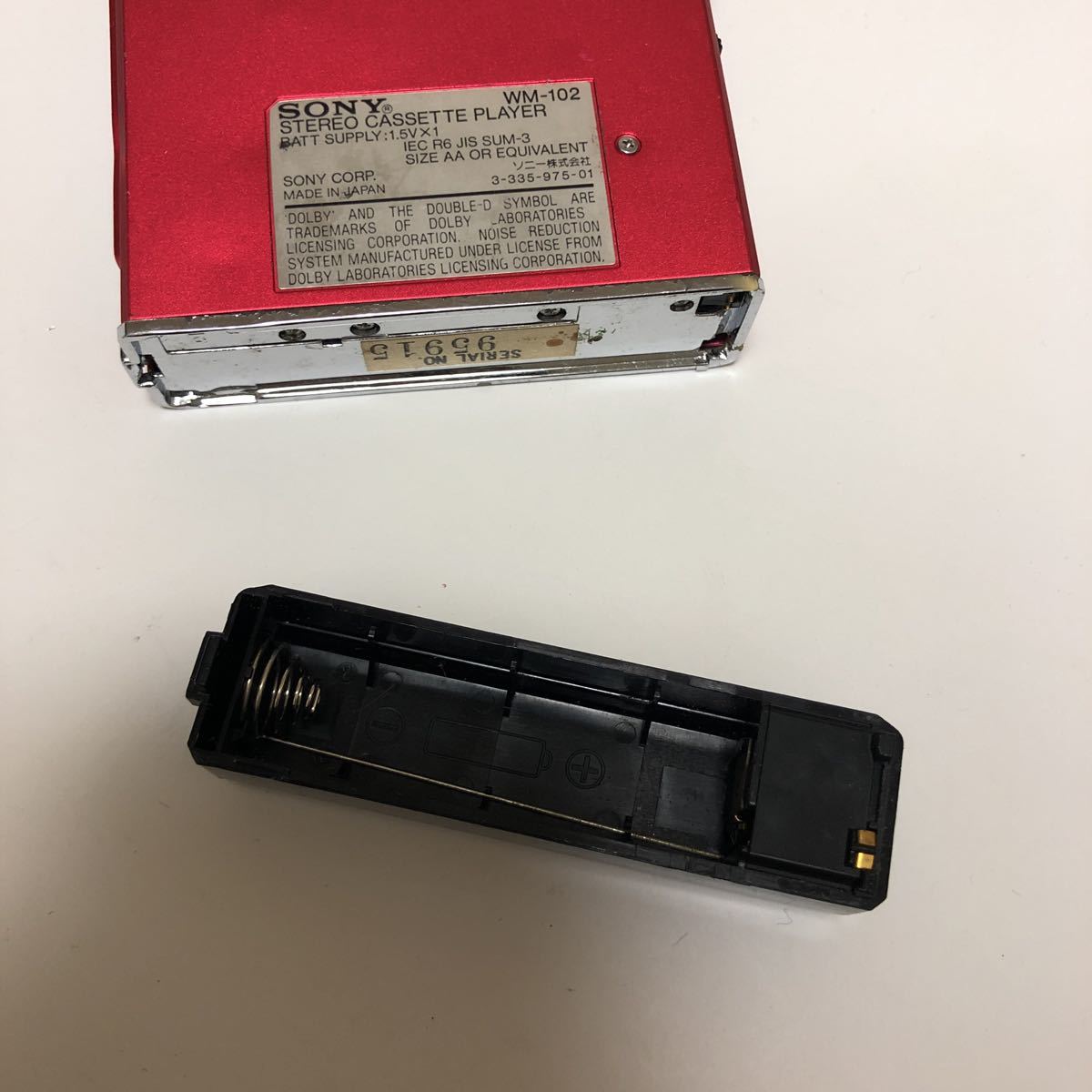 ジャンク】SONY WALKMAN WM-102 カセットプレーヤー・ウォークマン