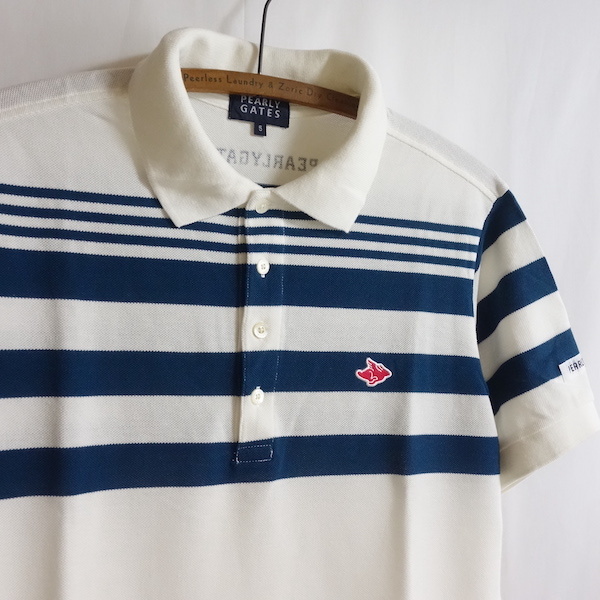 17SS 日本製 PEARLY GATES パーリーゲイツ スーピマ鹿の子 ボーダー