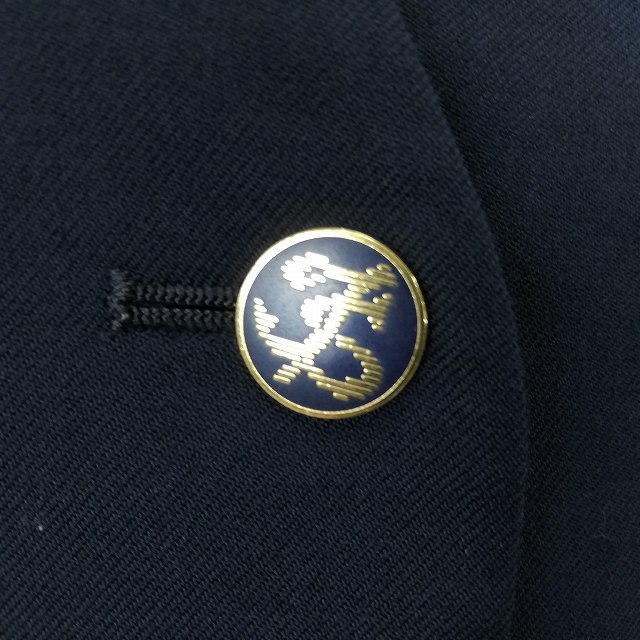 1円 イートン ベスト チェックスカート リボン 等 上下5点セット 指定 165A 冬物 長袖 東海大学付属相模中学高校 紺 中古 ランクB EY6211_5