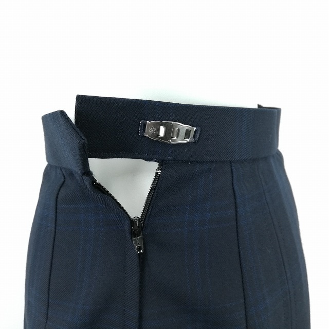 1円 イートン ベスト チェックスカート リボン 等 上下5点セット 指定 165A 冬物 長袖 東海大学付属相模中学高校 紺 中古 ランクB EY6211_9