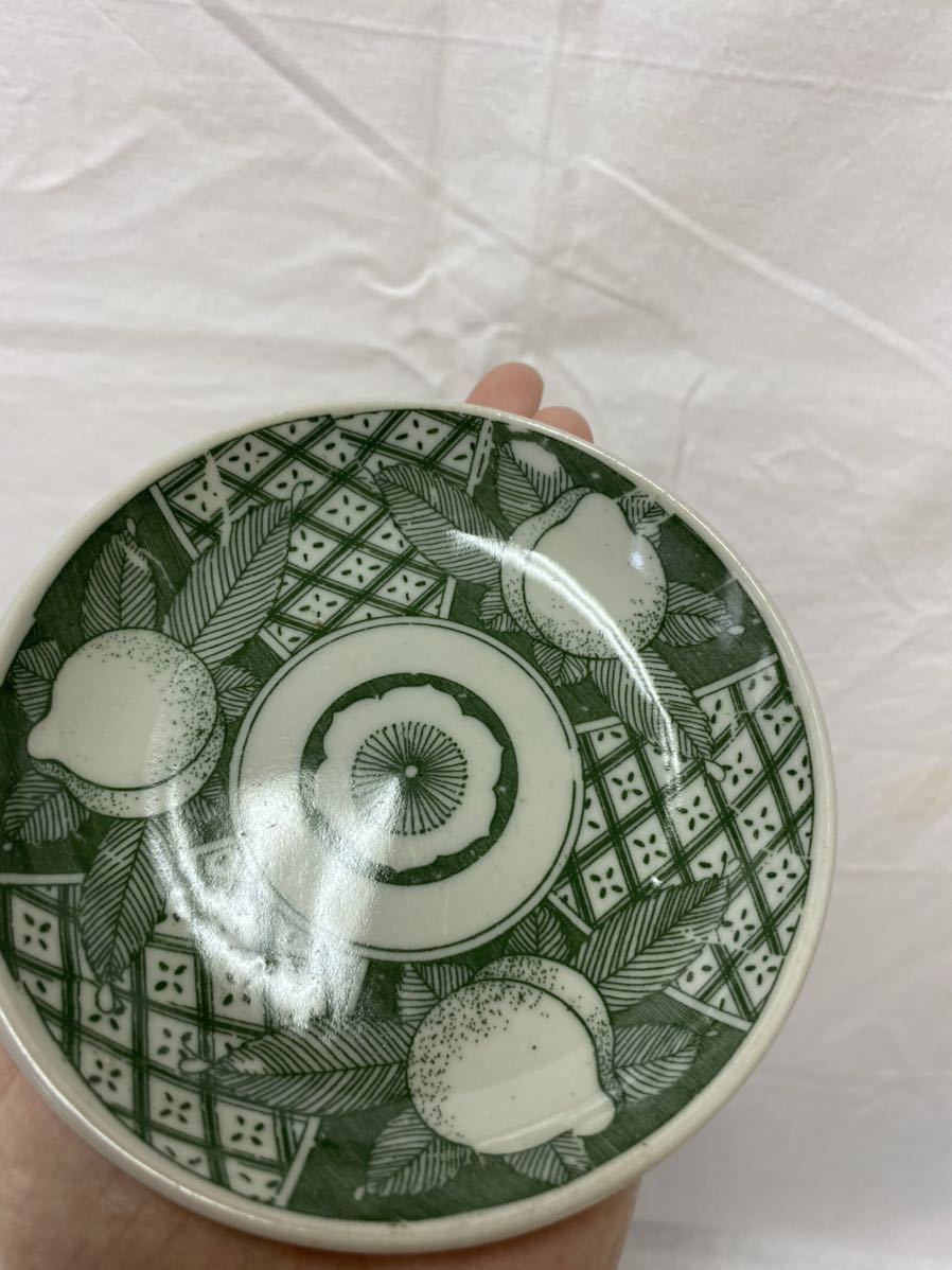 豆皿 古伊万里 手塩皿 小皿 染付 伊万里 菓子皿 10枚 印判 桃図