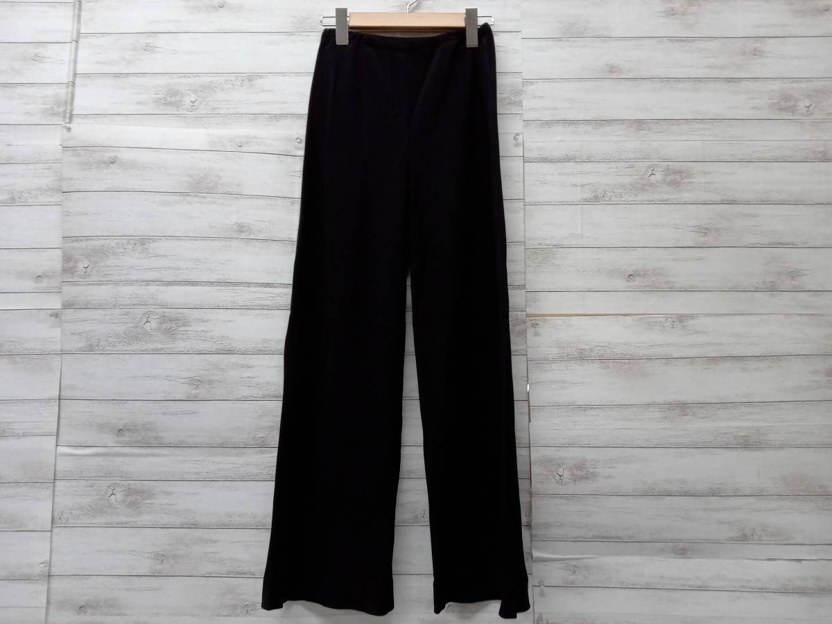 THE ROW Black Gala Trousers ザロウ ワイドパンツ ストレッチ 
