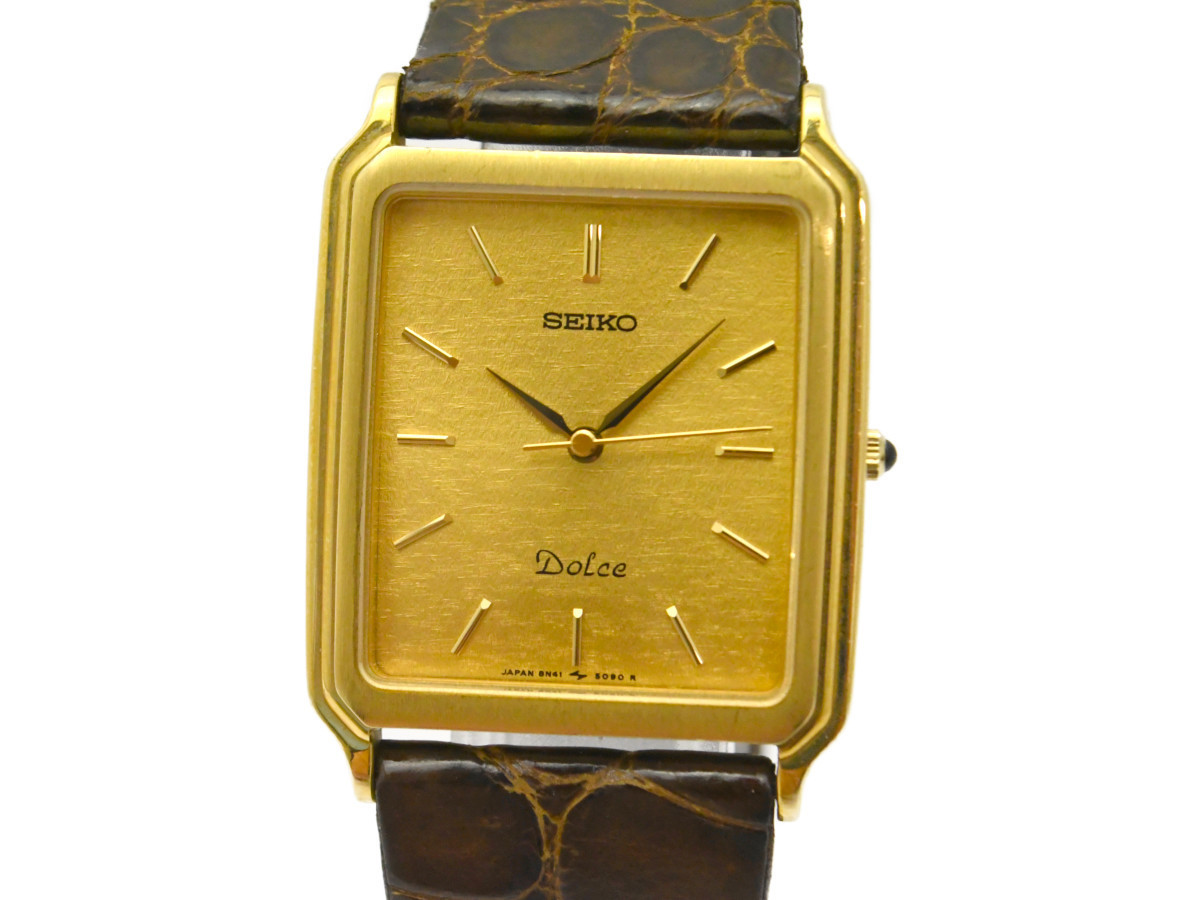美品] 動作OK【SEIKO】セイコー Dolce ドルチェ 8N41-5080 K14無垢 SS 