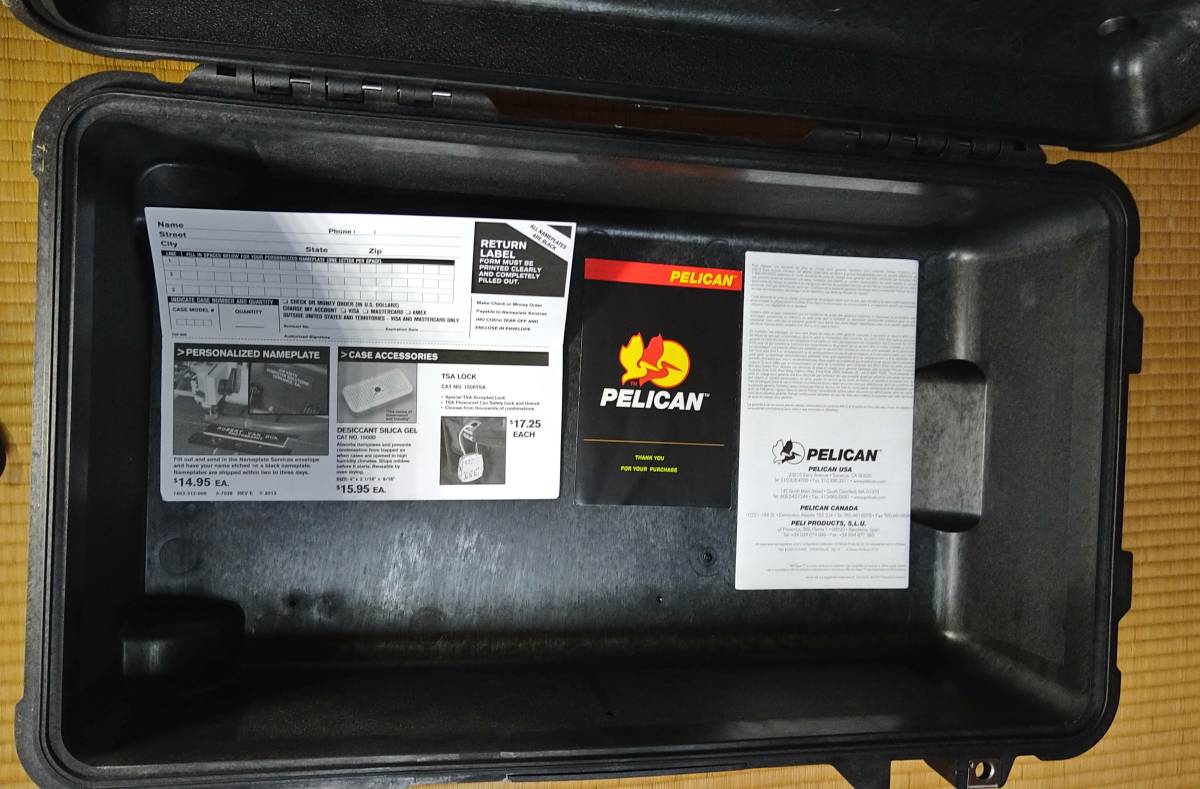 未使用品（中古扱い）PELICAN　ペリカンケース（フォームなし）1510 ケースのみ ブラック 機材用ケース _6