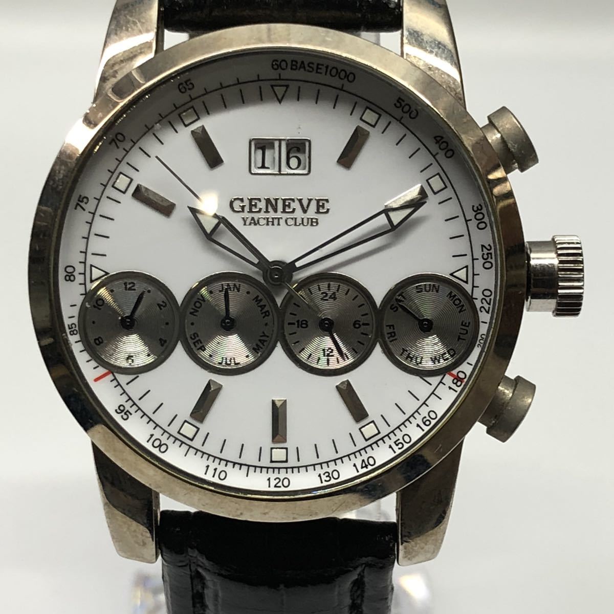 動作確認済】GENEVE YACHT CLUB ジュネーブ シルバー 自動巻き GY34311 