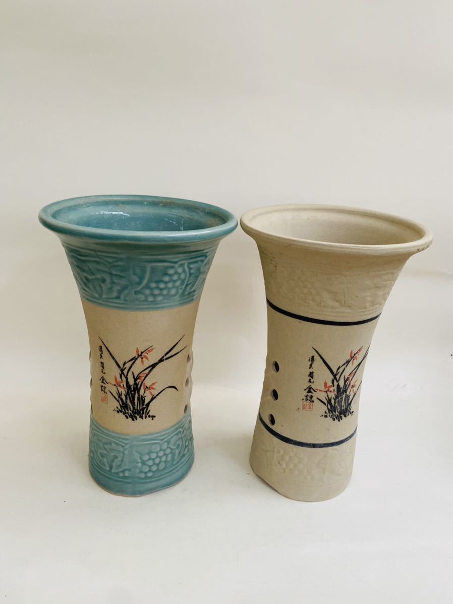 みのうらん園 蘭 鉢 韓国製2鉢セット サイズ約16.5Ｘ26.5センチ 品 ...