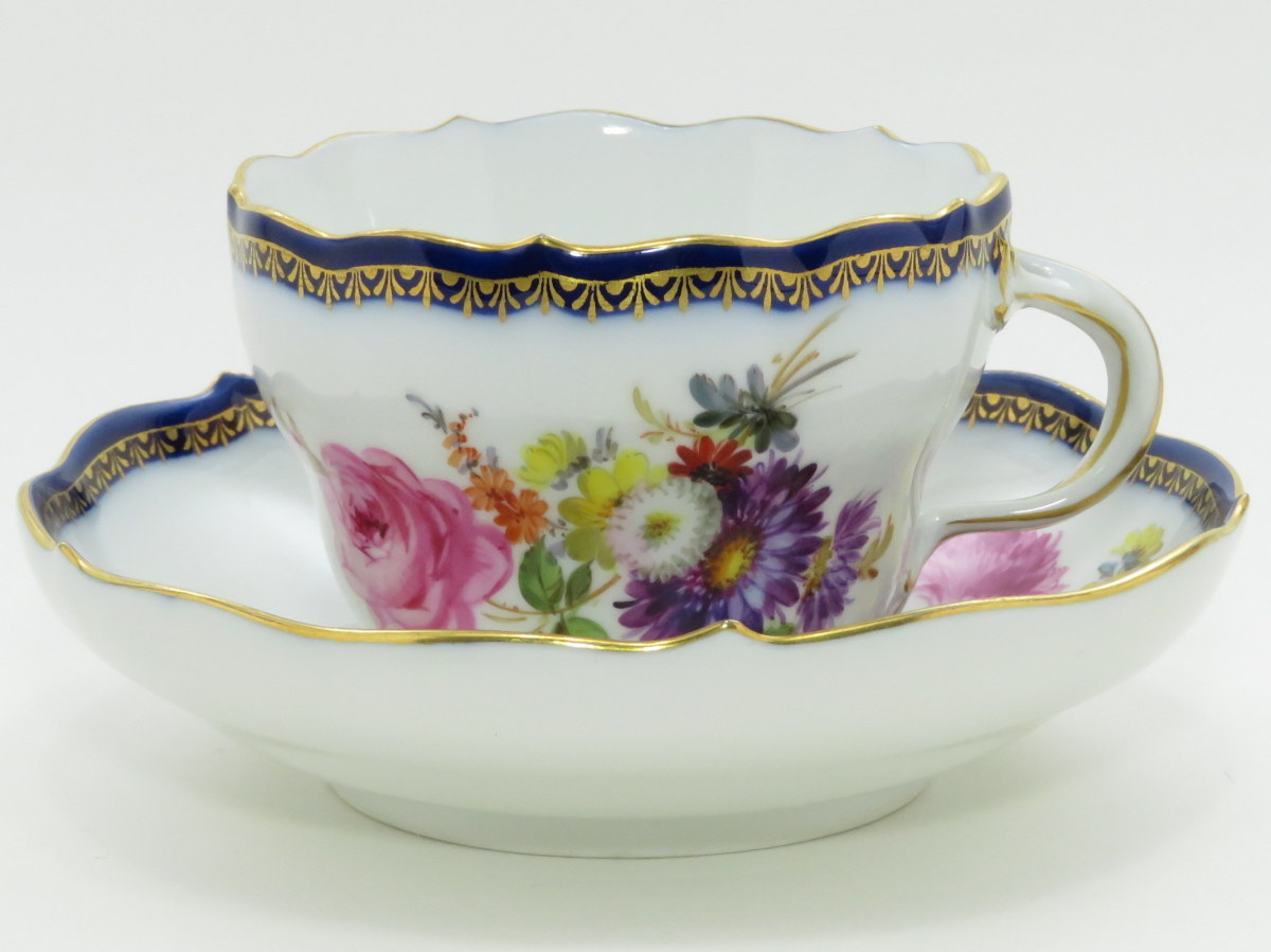 ∇花∇【マイセン/MEISSEN】 最高級ライン“Aカンテ” フラワーブーケ文