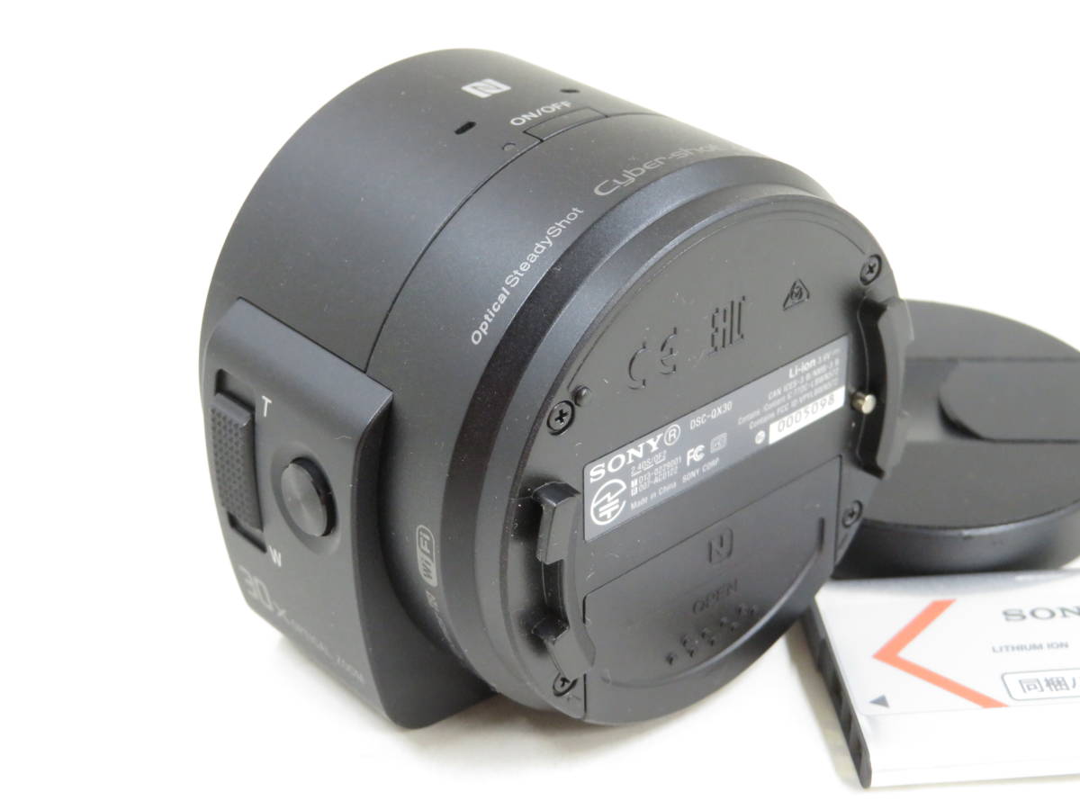 中古・完動品 SONY ソニー DSC-QX30 OpticalSteadyShot Cyber-shot G Lens 3.5-6.3/4.3-129 （m010） DSC-QX30 SONY Camera 64GBSD + 光学30倍