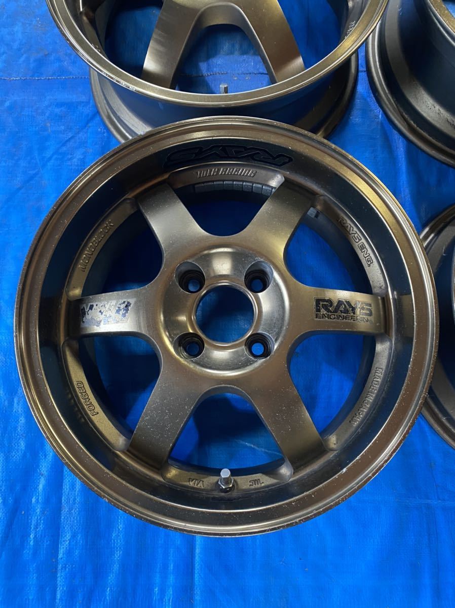 レイズ TE37 CUP 15インチ 6.5J +35 PCD100 4穴 RAYS ホイール 4本 