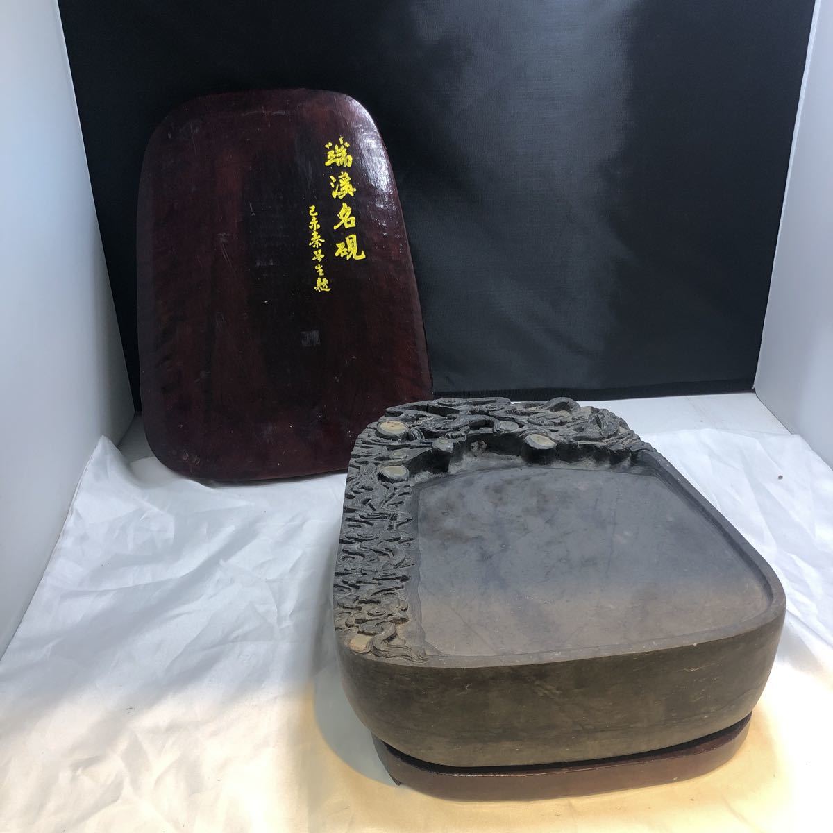 中国名硯「端硯」山水彫刻 端渓硯 Yahoo!オークション - 中国名硯「端硯」山水彫刻 中国硯 石目