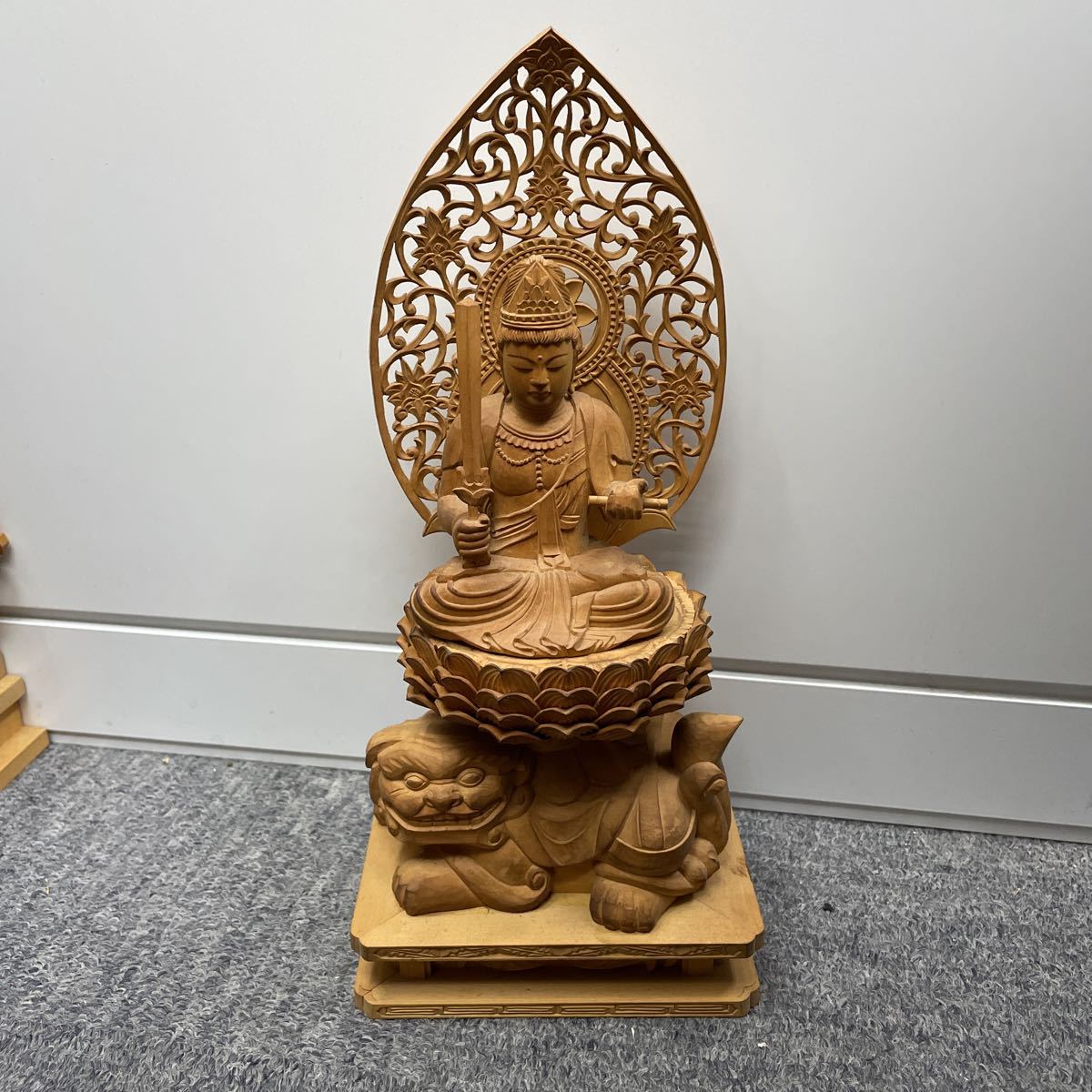 本水晶彫刻 観世音菩薩 ① 水晶製 観音立像 台座付 仏像 密教 法具 