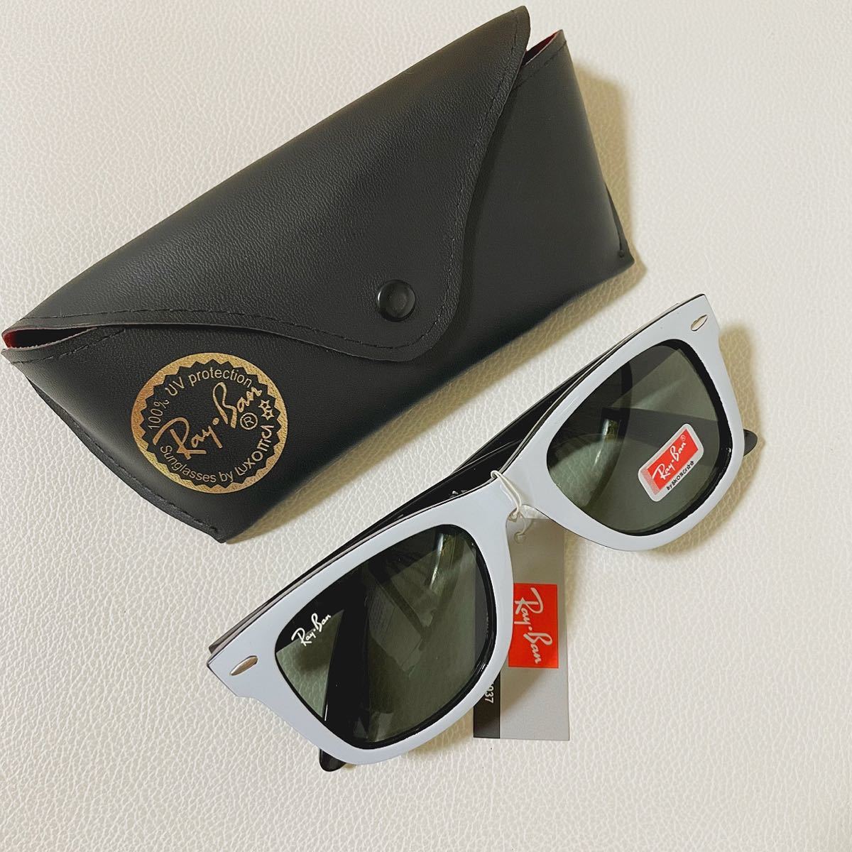 レイバン Ray-Ban 白縁 ホワイトフレーム サングラス ホワイト