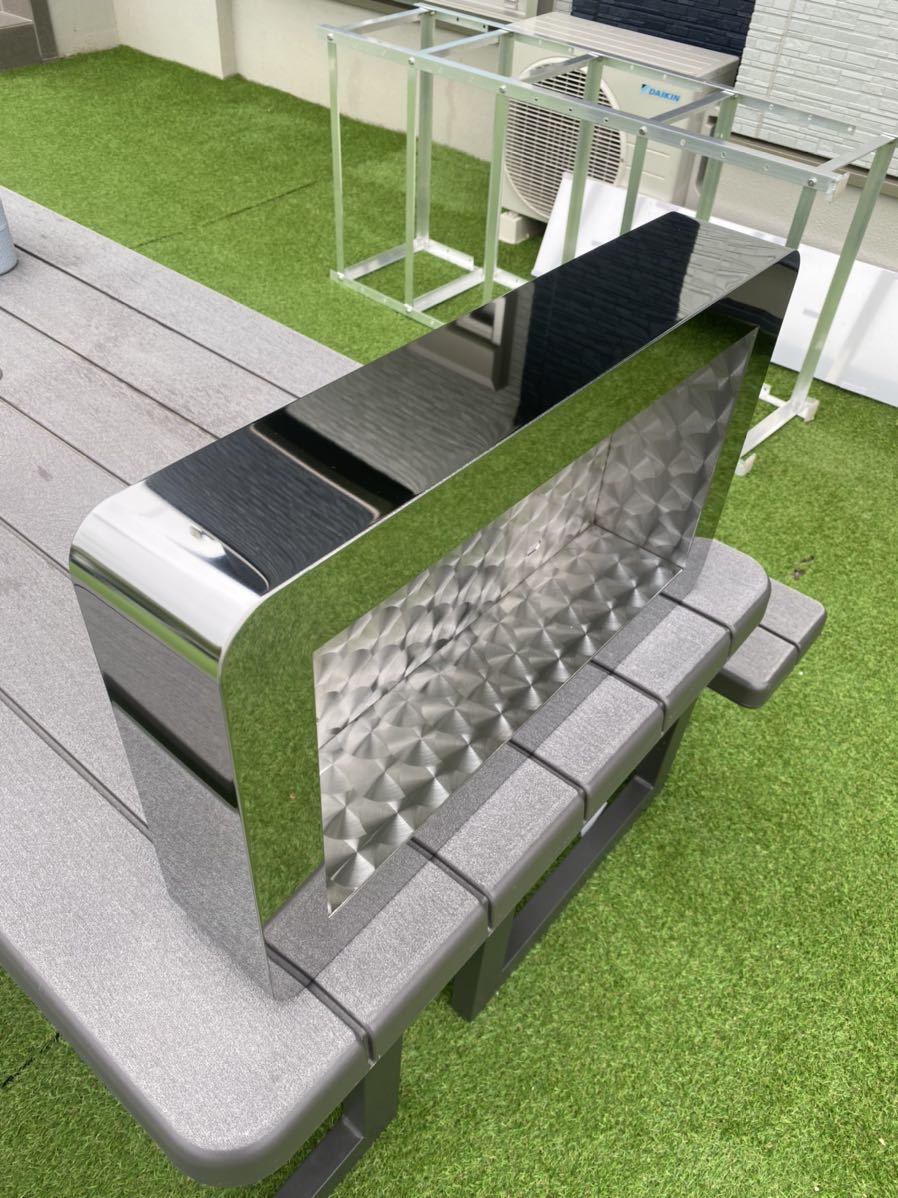 ナンバー枠R型デコトラ ステンレス304鏡面/ウロコ 大型用 厚み1.5ミリ  