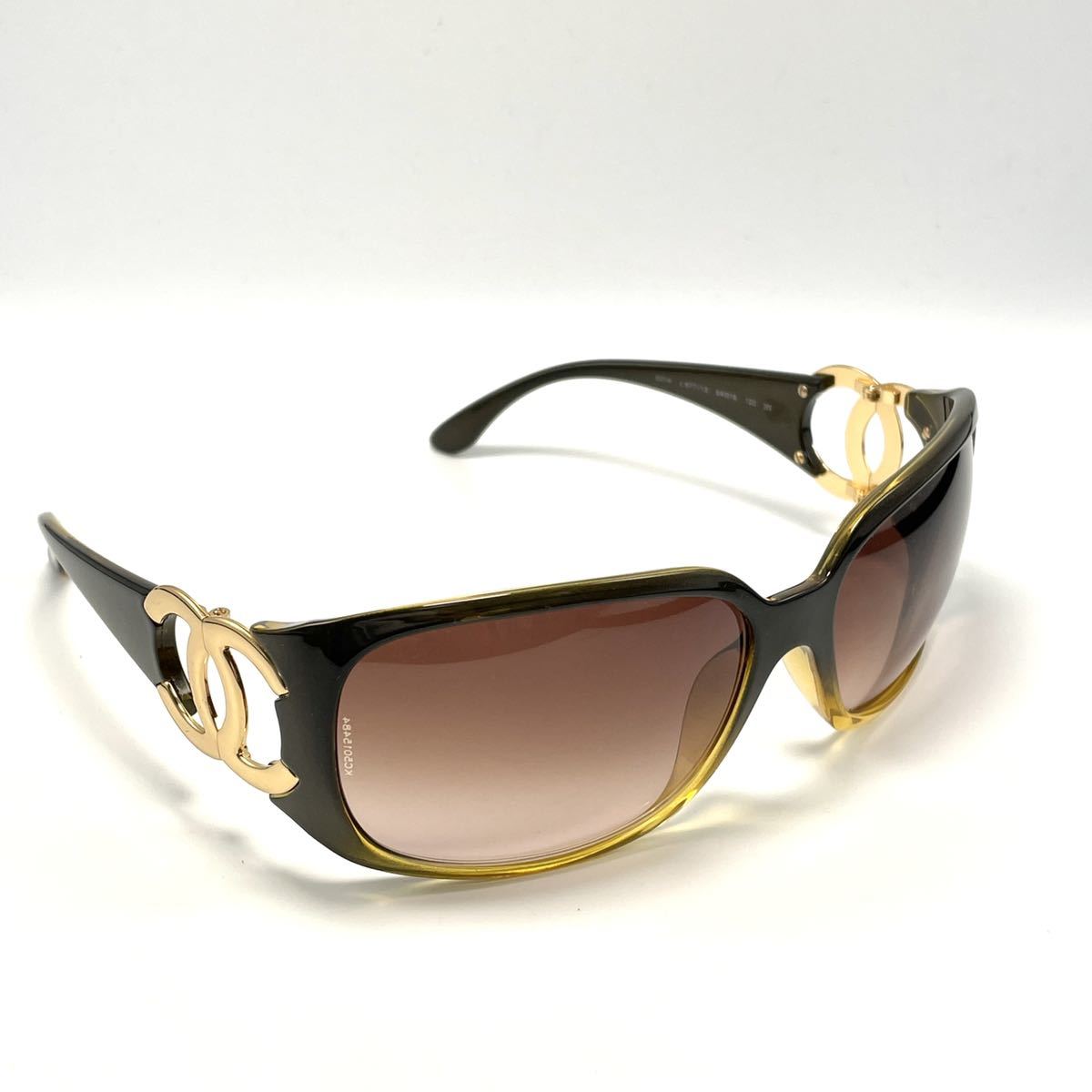 極美品 CHANEL シャネル サングラス ゴールド ココマーク 6014 c.877 