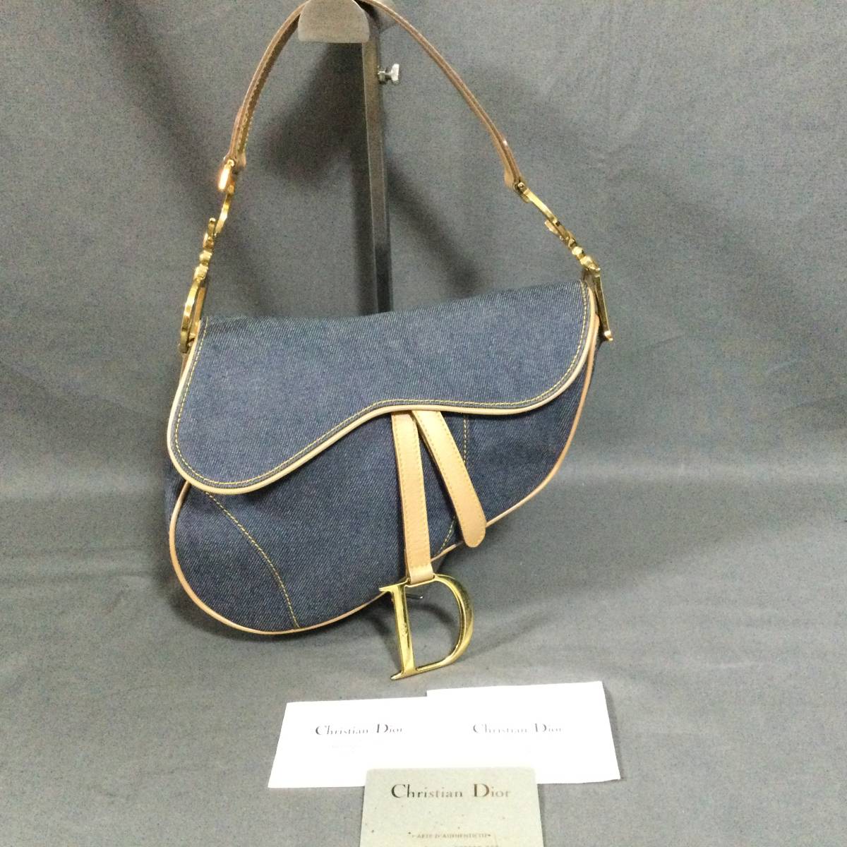Φ 5/26 206343 Christian Dior サドルバック Dチャーム デニム 