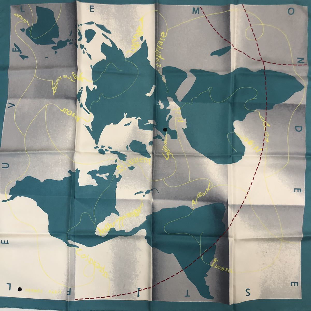 HERMES 地図柄 スカーフ 90cm x 90cm｜HERMES 地図柄 スカーフ 90cm x