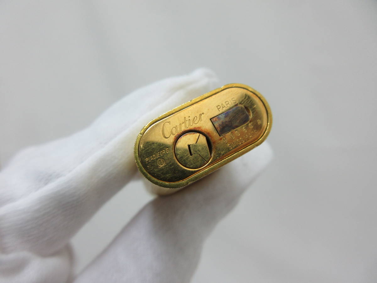 カルティエ ガスライター ゴールド Cartier オーバル ライター ※火花