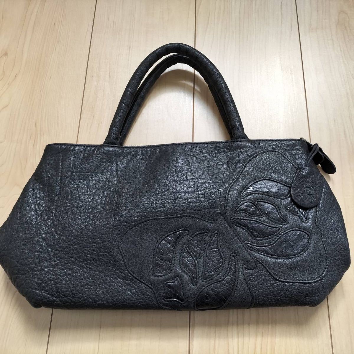 IBIZA 日本製 エキゾチックレザー グリーン ハンドバッグ リアルレザー 